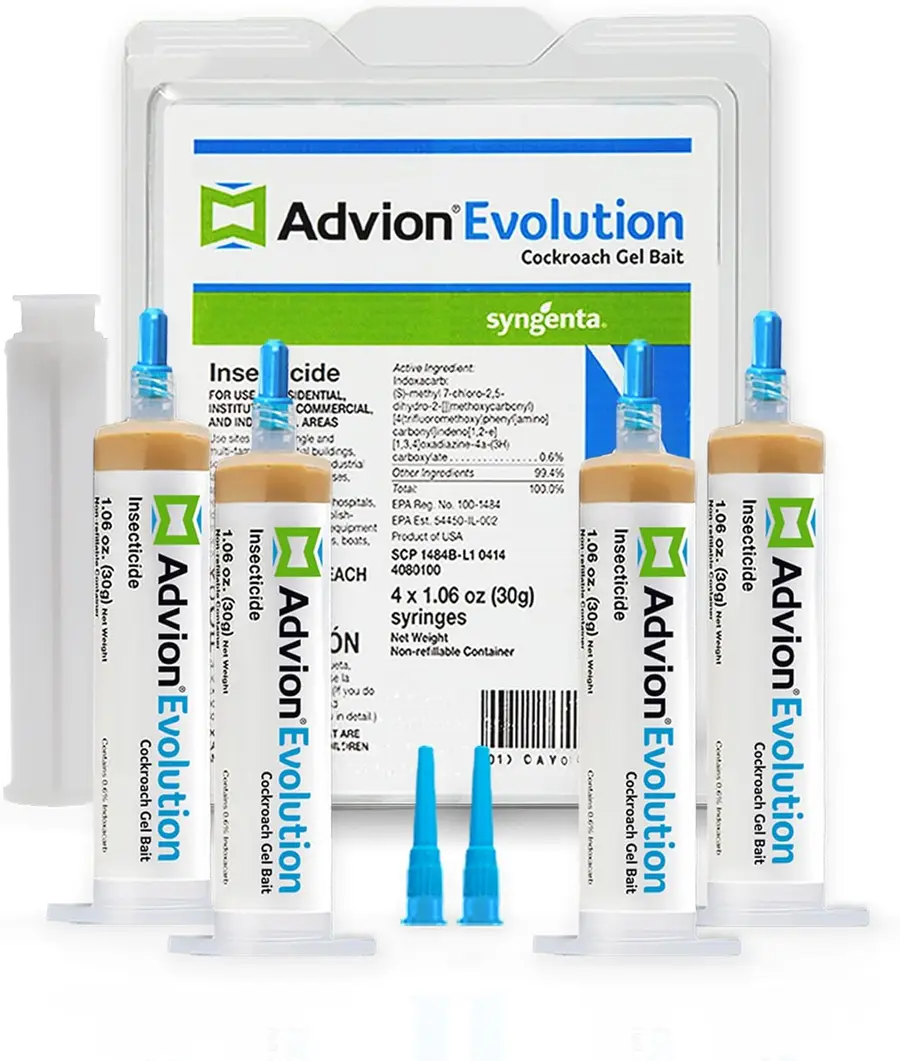 Advion Evolution Cockroach Gel Bait, 4 x 30 g syringes, indoxacarb 0.6%, Syngenta